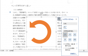 文字列の折り返しのオプション「文字列と一緒に移動する」「ページ上の位置を固定」